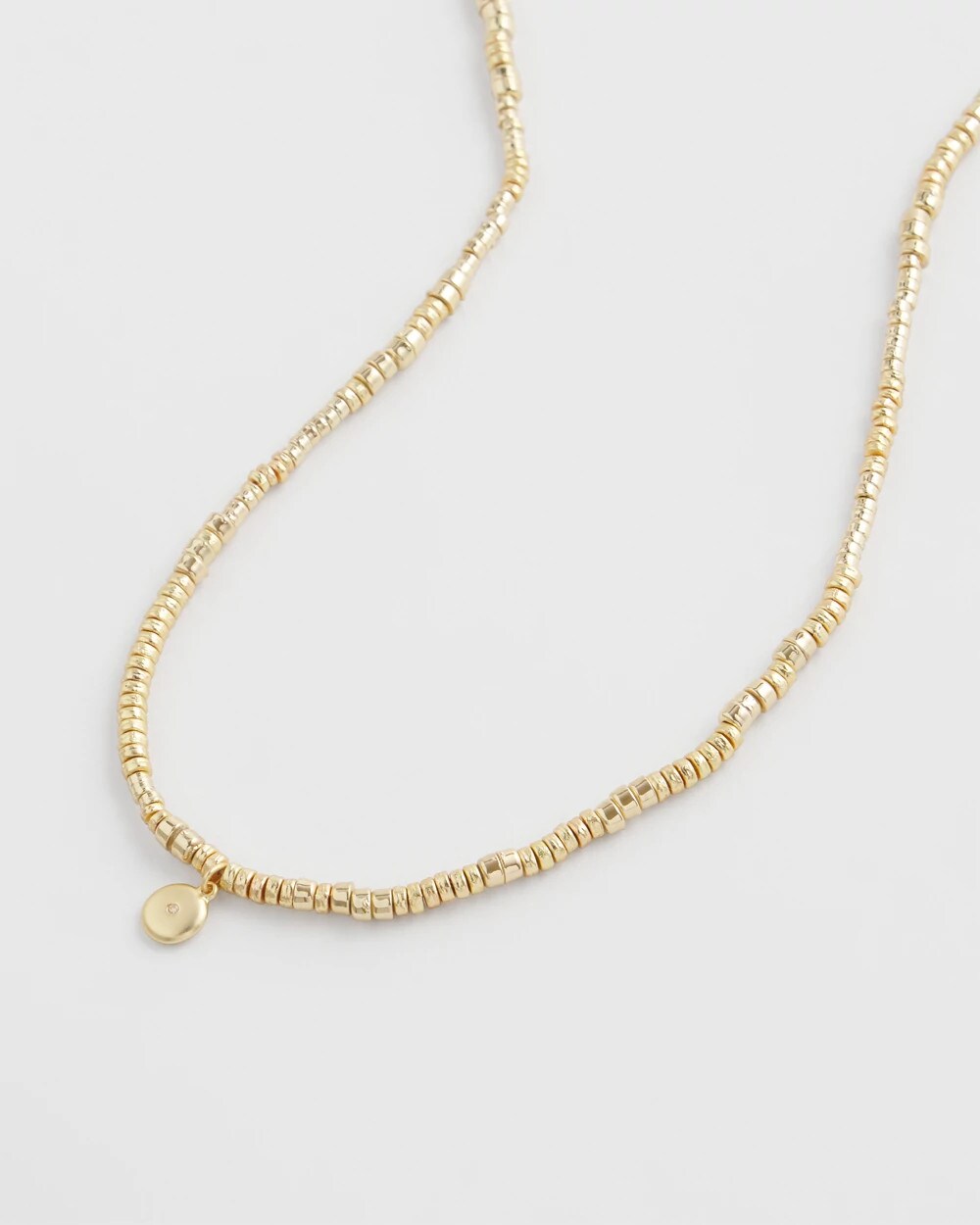 Chico's Jewelry Long Goldtone Seed Bead Necklace