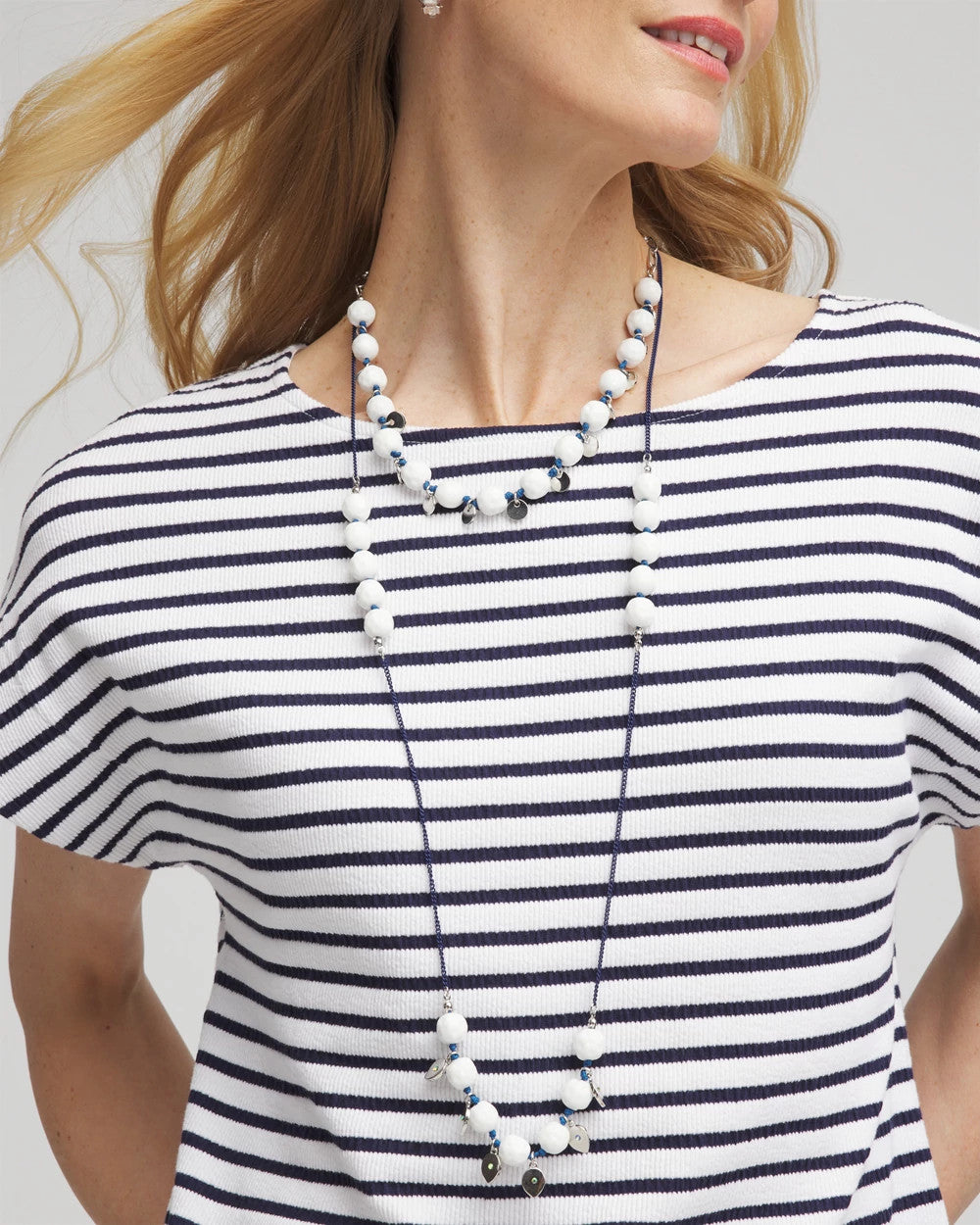 Chico's Jewelry Convertible White Stone Necklace