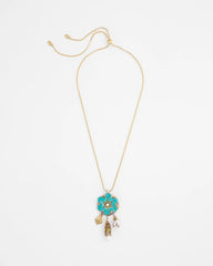 Chico's Jewelry Adjustable Flower Charm Pendant Necklace