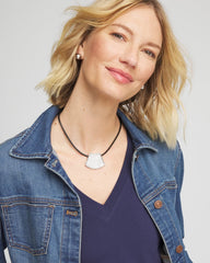 Chico's Jewelry Silver Glitz Pendant Necklace