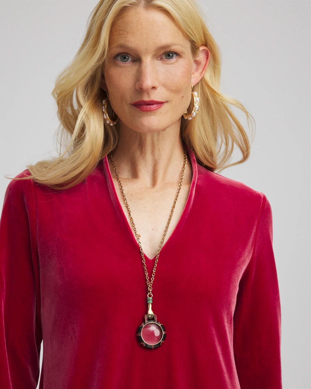 Chico's Jewelry Hand Monocle Pendant Necklace