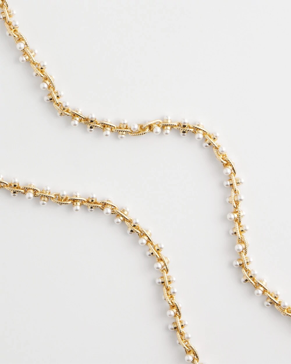 Chico's Jewelry Faux Pearl Single-Strand Link Chain Necklace