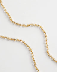Chico's Jewelry Faux Pearl Single-Strand Link Chain Necklace