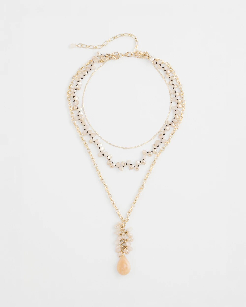 Chico's Jewelry Convertible Rose Quartz Pendant Necklace