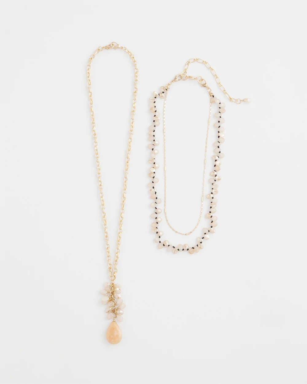 Chico's Jewelry Convertible Rose Quartz Pendant Necklace