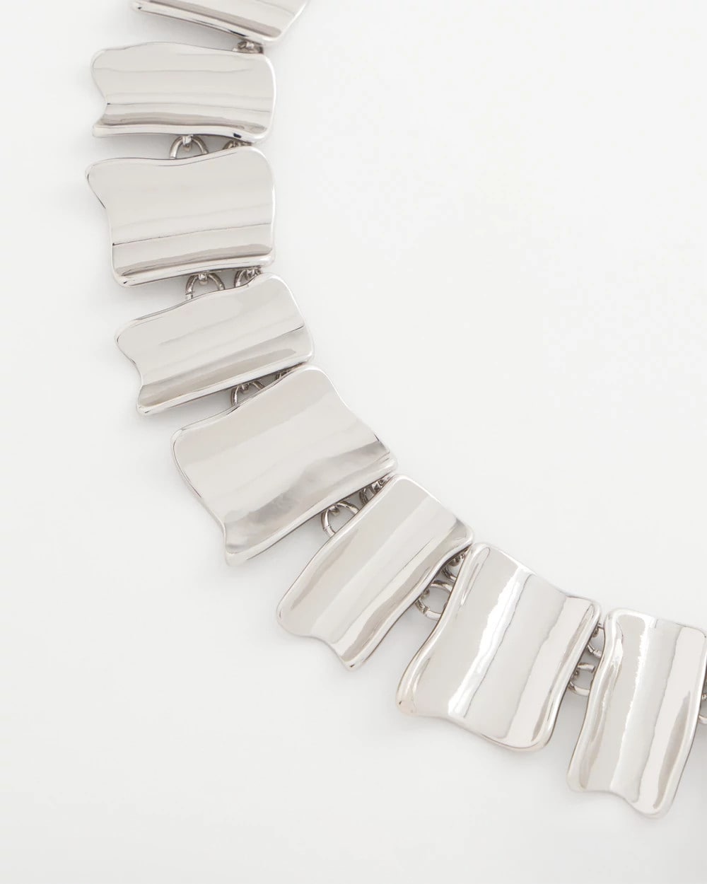 Chico's Jewelry Silver Wave Collar Necklace