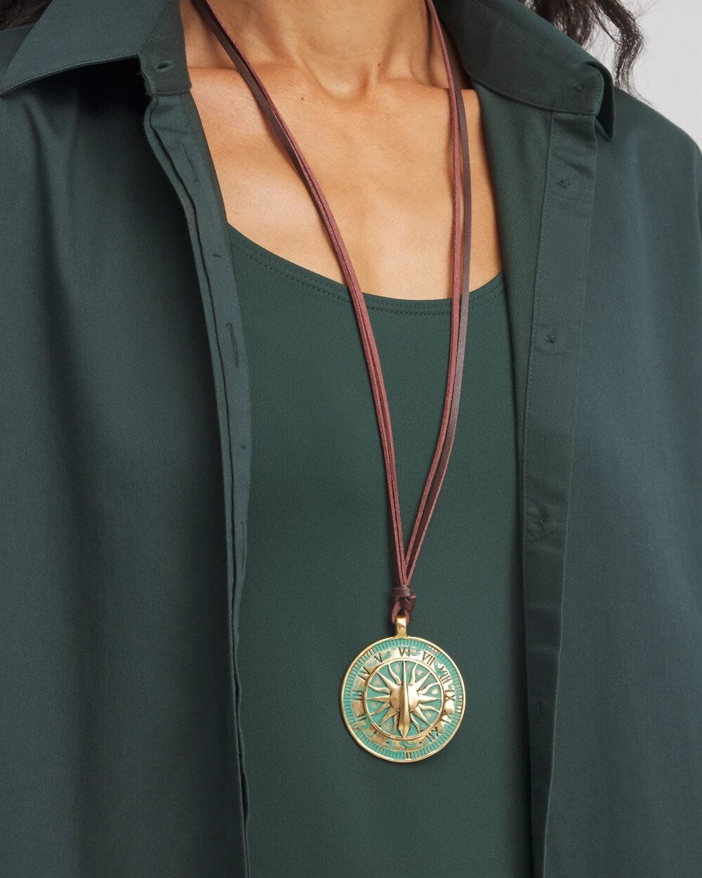 Chico's Jewelry Sundial Medallion Pendant