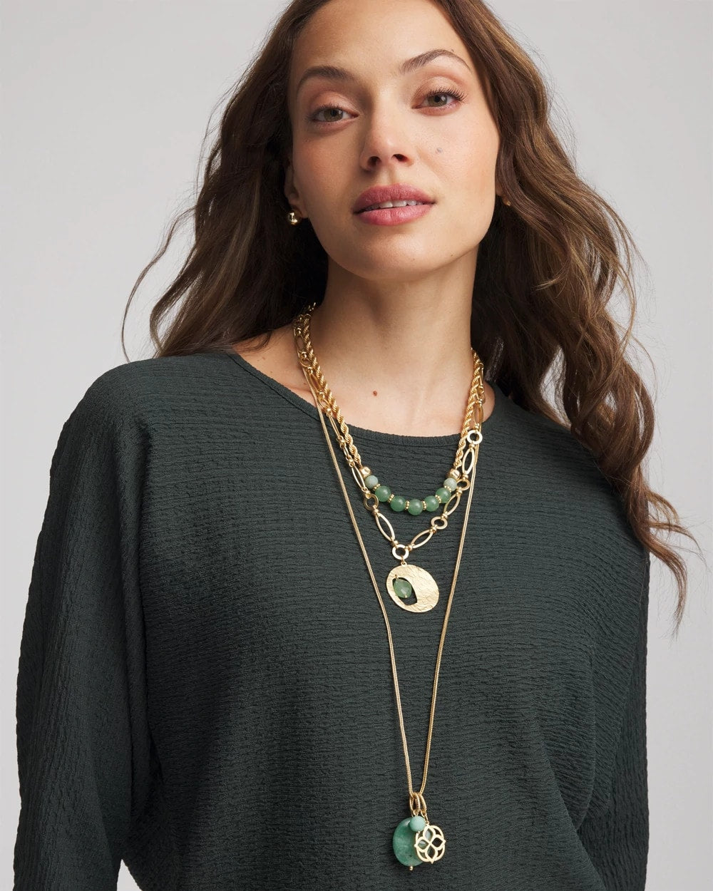 Chico's Jewelry Convertible Triple-Strand Pendant Necklace