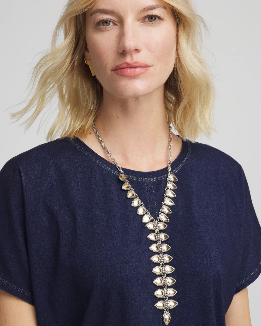 Chico's Jewelry Vertical Pear Shaped Y-Drop Necklace