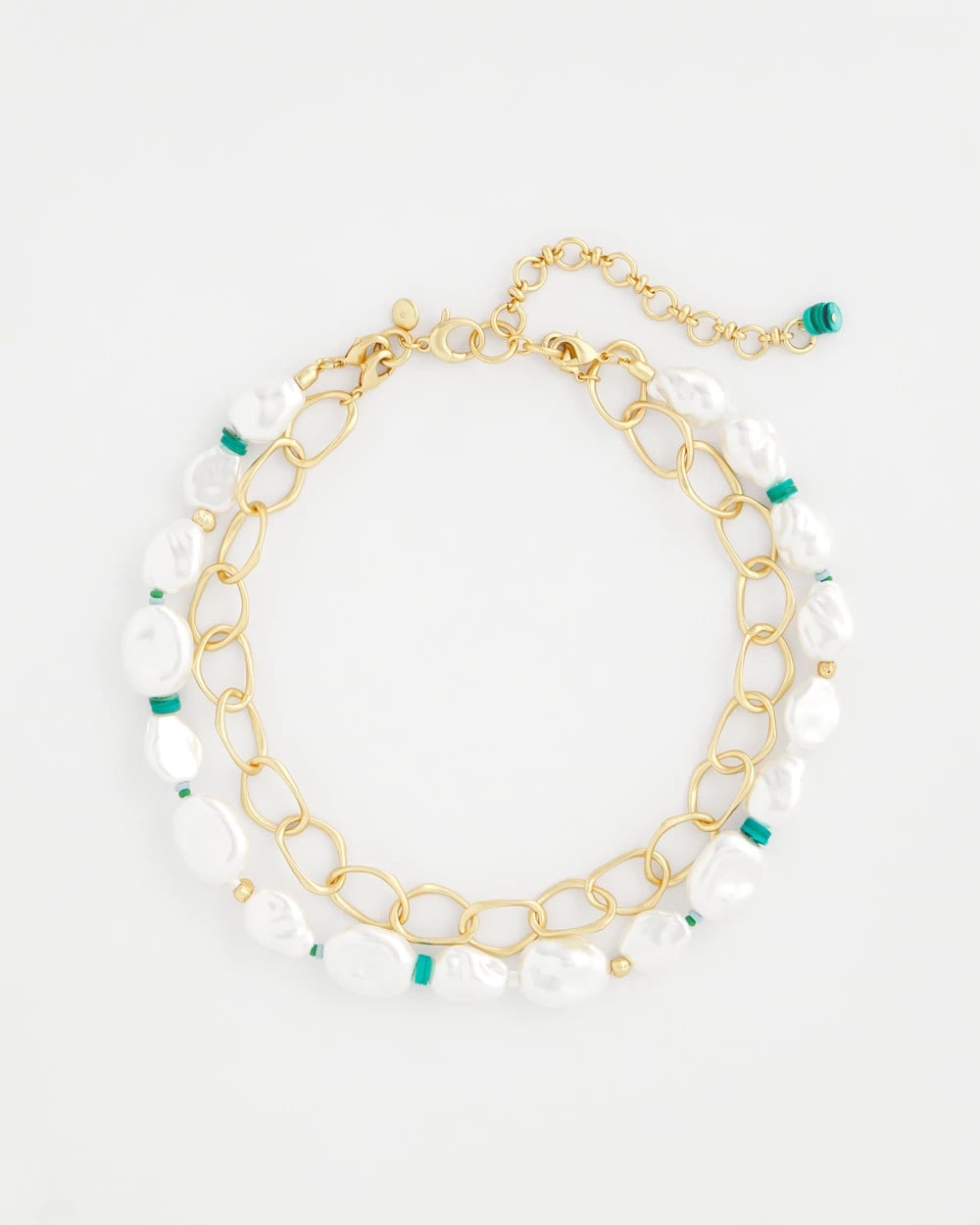 Chico's Jewelry Pearlescent Goldtone Collar Necklace