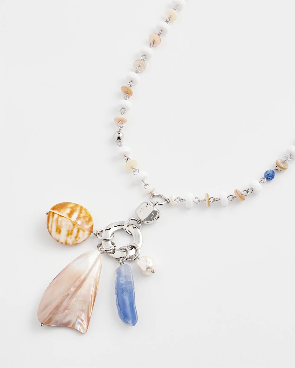 Chico's Jewelry Seashell Beaded Pendant Necklace