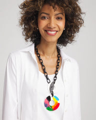 Chico's Jewelry SYLCA® x Chico's Multi-Color Chain Toggle Necklace