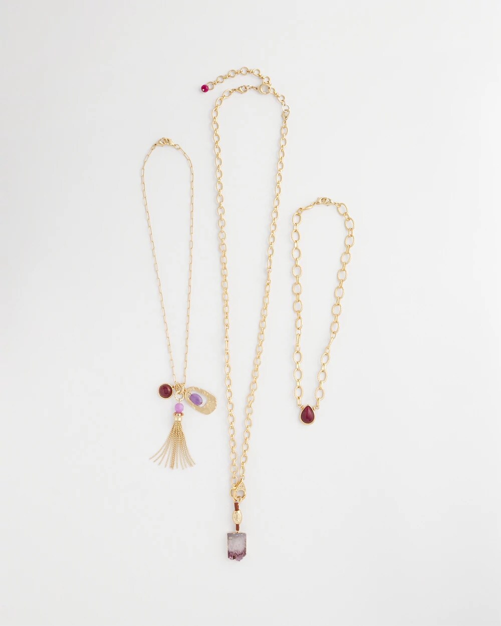 Chico's Jewelry Convertible Three-Strand Stone Pendant Necklace