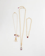 Chico's Jewelry Convertible Three-Strand Stone Pendant Necklace