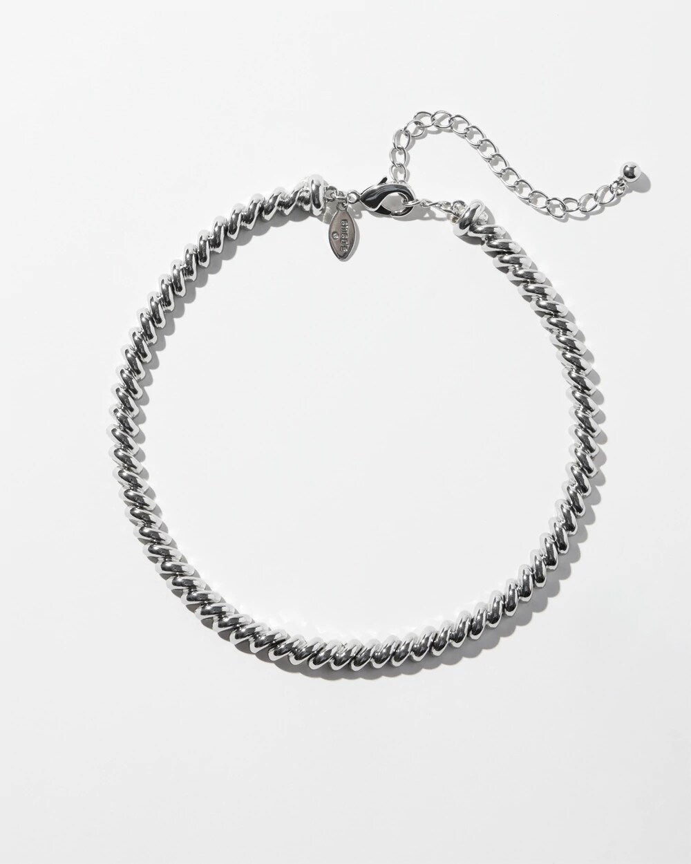 Chico's Jewelry Silver Tone Twist Collar Necklace