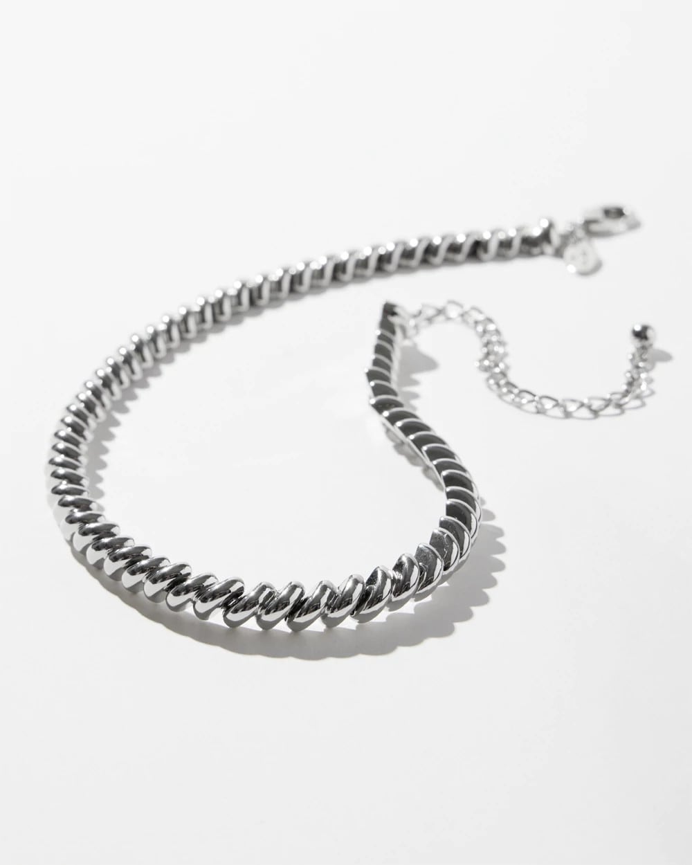 Chico's Jewelry Silver Tone Twist Collar Necklace