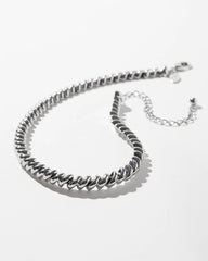 Chico's Jewelry Silver Tone Twist Collar Necklace