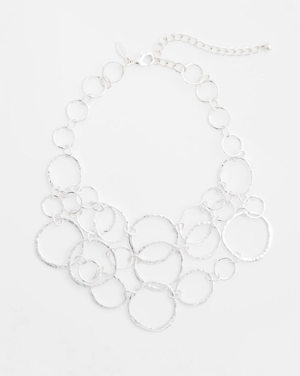 Chico's Jewelry Short Silvertone Multi-Strand Link Necklace