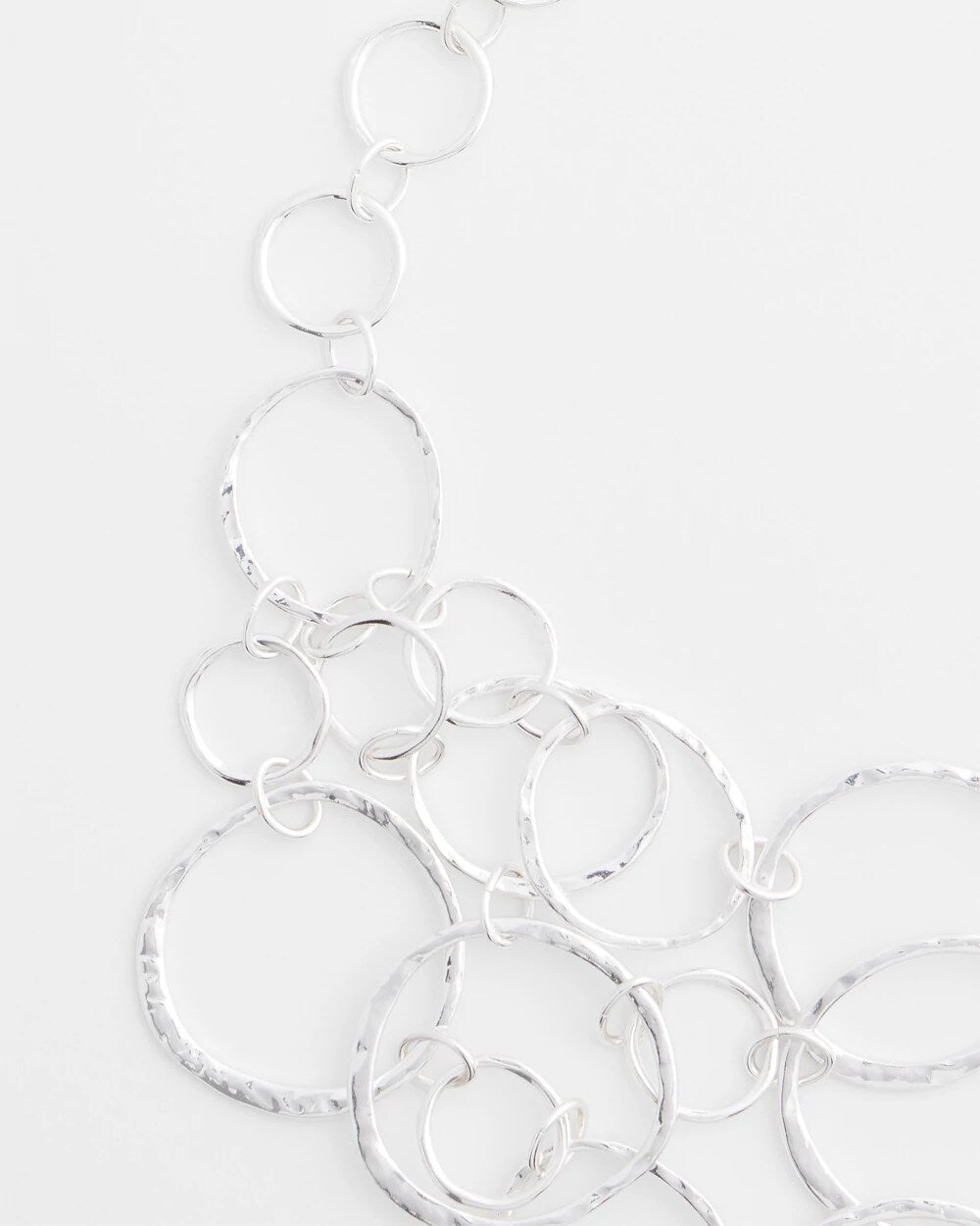 Chico's Jewelry Short Silvertone Multi-Strand Link Necklace