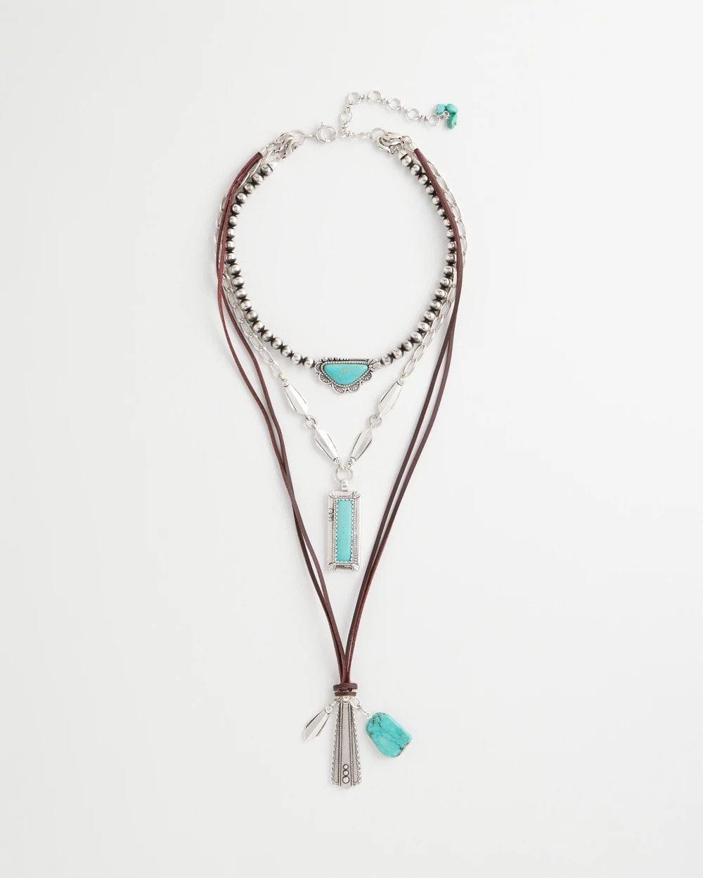 Chico's Jewelry Convertible Turquoise & Charms Motif Necklace