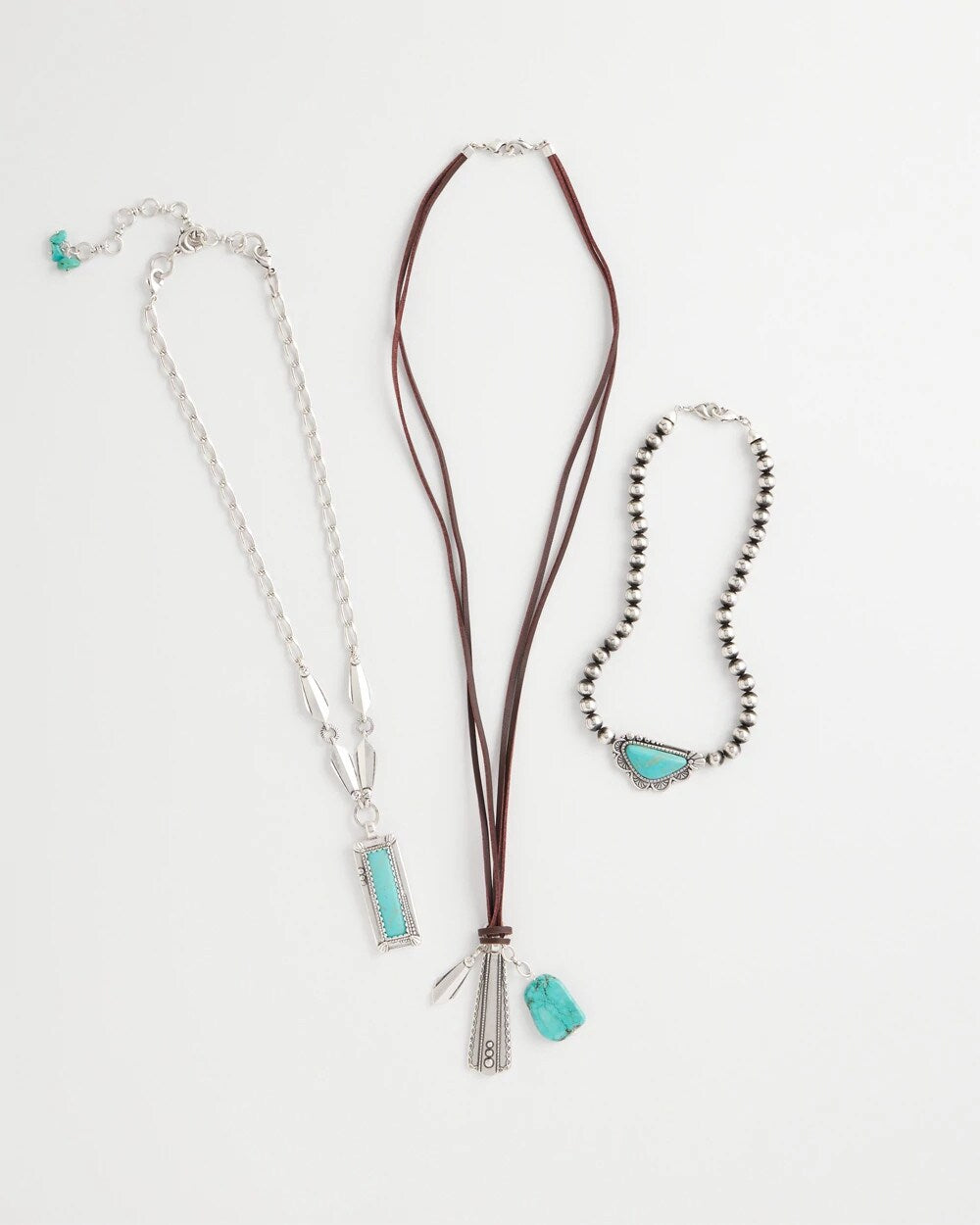 Chico's Jewelry Convertible Turquoise & Charms Motif Necklace