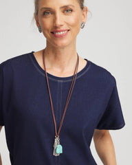Chico's Jewelry Convertible Turquoise & Charms Motif Necklace