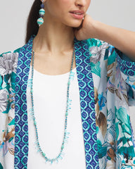 Chico's Jewelry Teal Beaded Single Strand Necklace