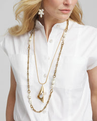 Chico's Jewelry Single Strand Modern Pearl Necklace
