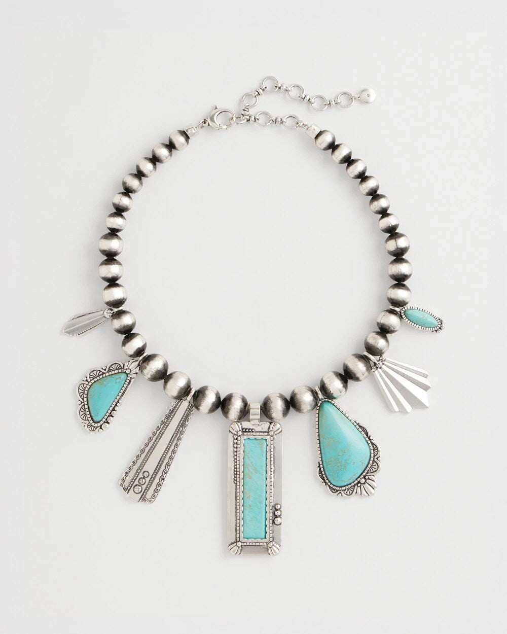 Chico's Jewelry Chico's Originals Turquoise & Charms Motif Collar Necklace