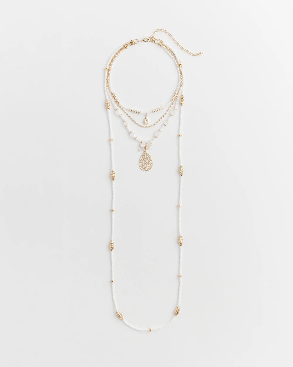 Chico's Jewelry Convertible Beaded Pendant Necklace