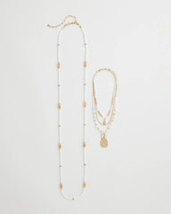 Chico's Jewelry Convertible Beaded Pendant Necklace