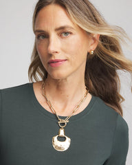 Chico's Jewelry Goldtone Toggle Pendant Necklace