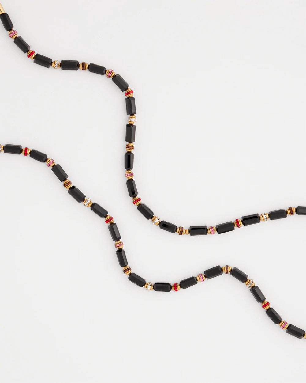 Chico's Jewelry Art Deco Bar Bead Long Necklace