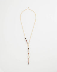Chico's Jewelry Art Deco Geo Glass Bead Y-Necklace