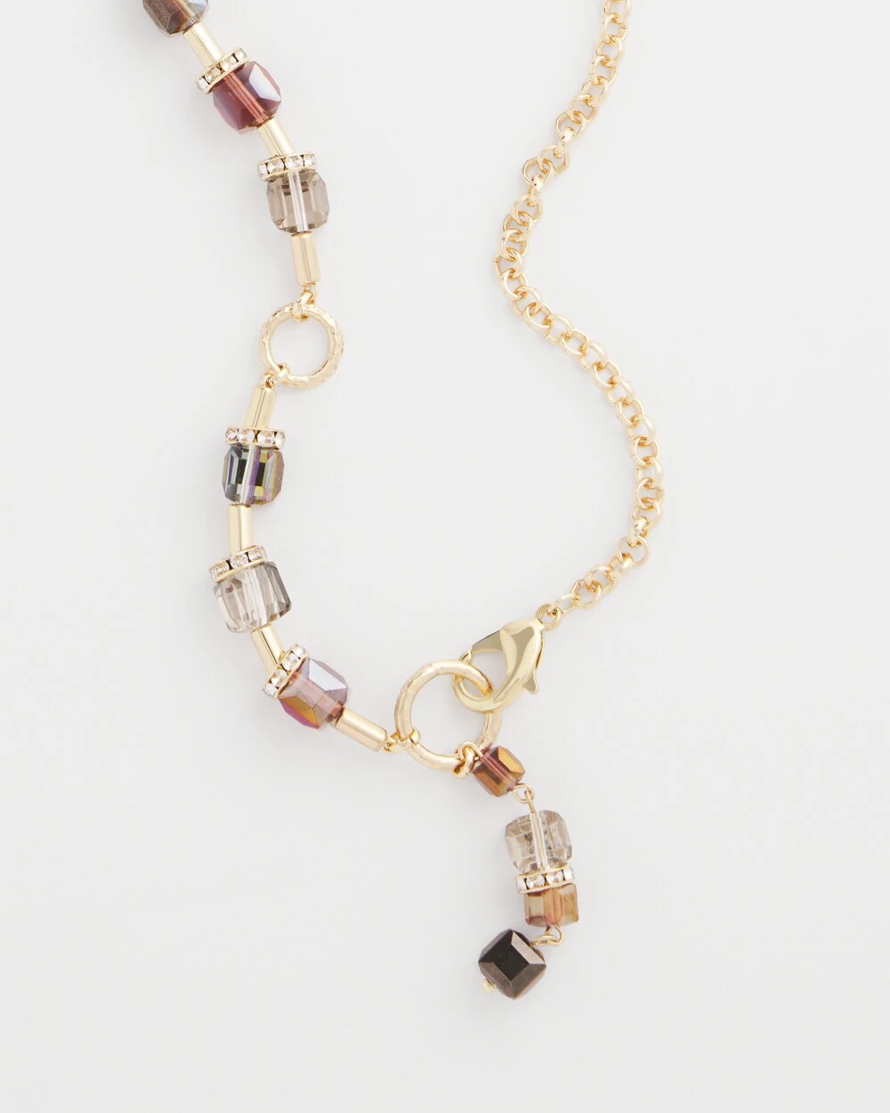 Chico's Jewelry Art Deco Geo Glass Bead Y-Necklace