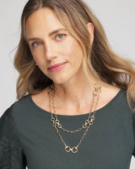 Chico's Jewelry Equestrian Horsebit Long Link Necklace