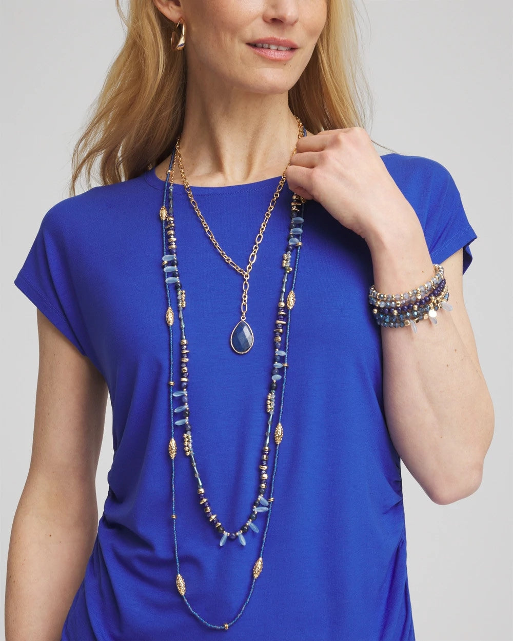 Chico's Jewelry Convertible Beaded Pendant Necklace