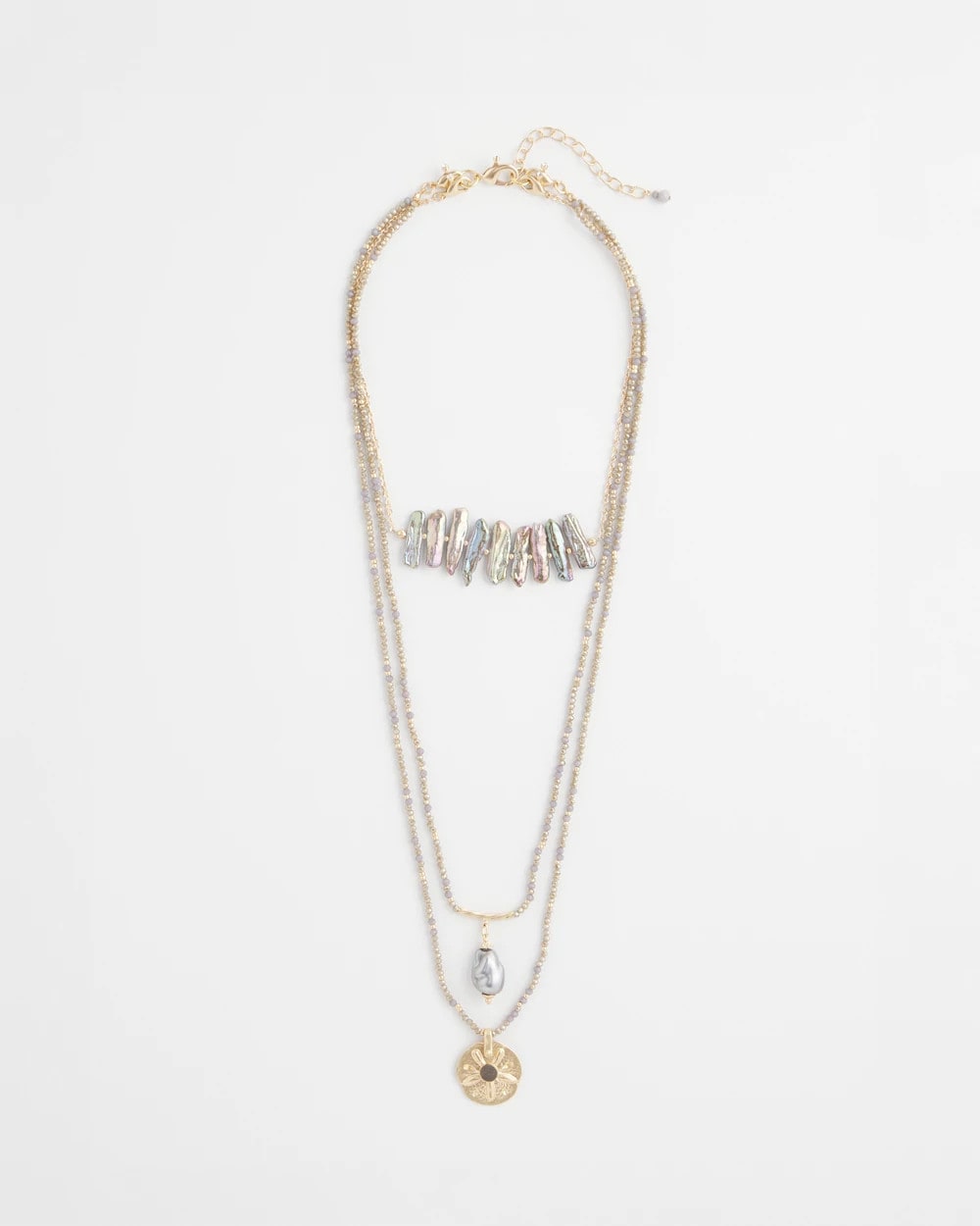 Chico's Jewelry Convertible Abalone Pendant Necklace
