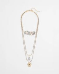 Chico's Jewelry Convertible Abalone Pendant Necklace