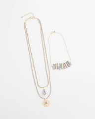 Chico's Jewelry Convertible Abalone Pendant Necklace