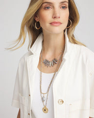 Chico's Jewelry Convertible Abalone Pendant Necklace