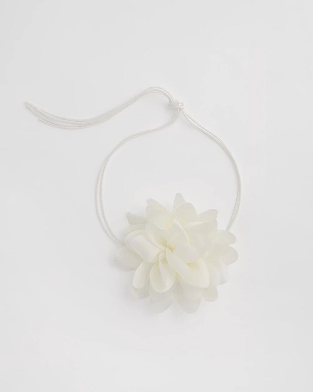 Chico's Jewelry White Flower Tie Choker Necklace