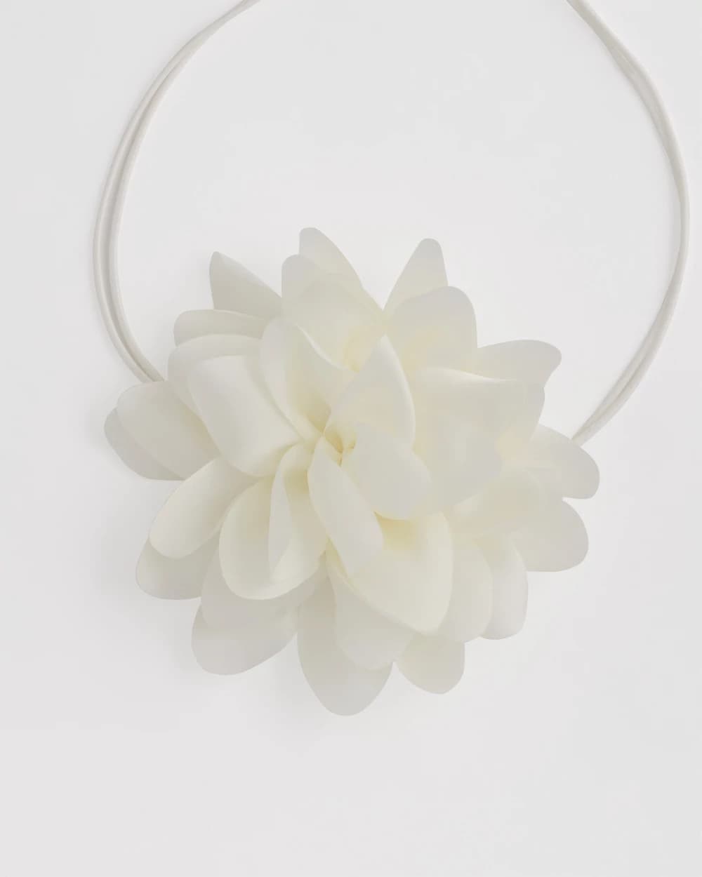 Chico's Jewelry White Flower Tie Choker Necklace