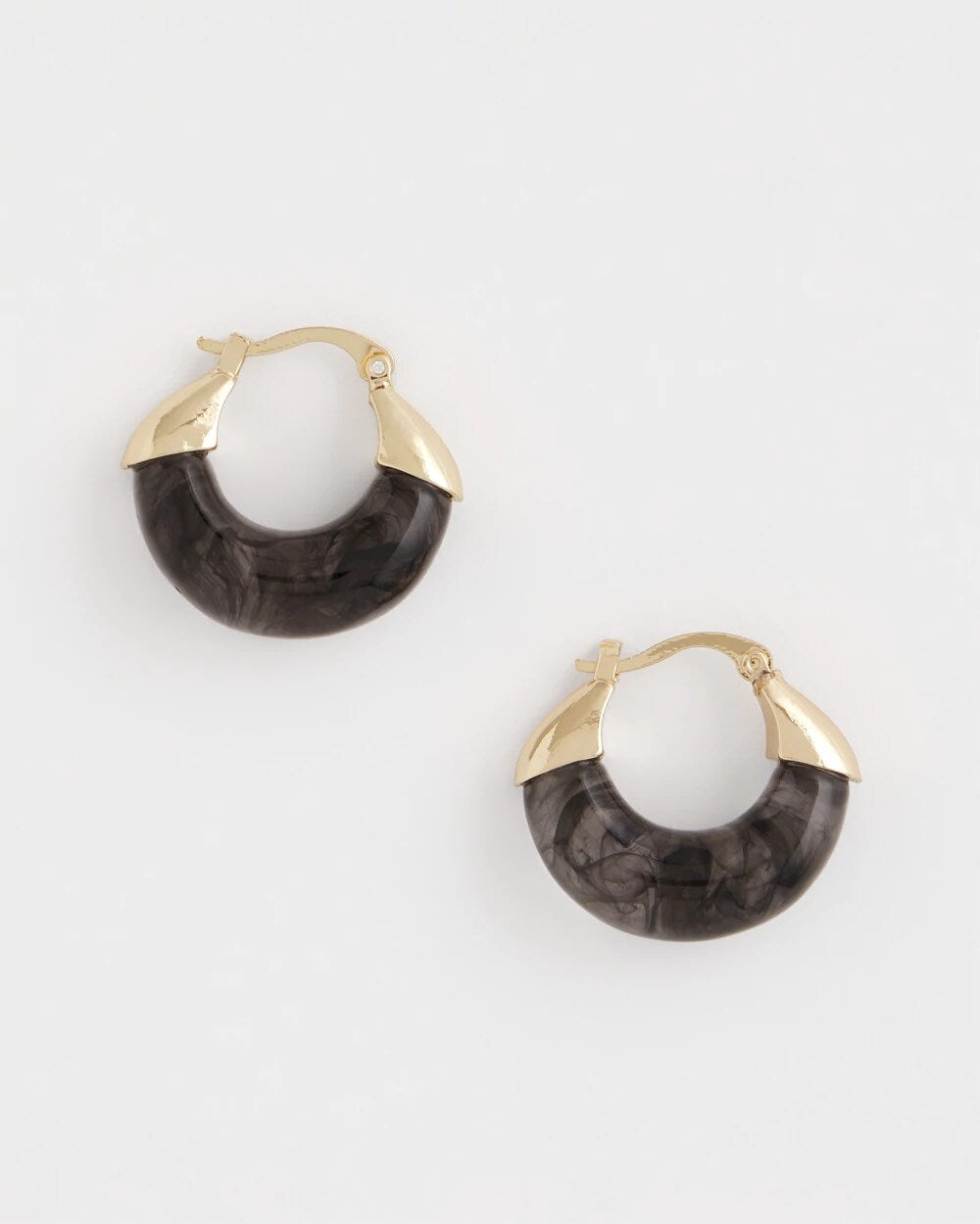 Chico's Jewelry Marble Gold Hoop Earrings