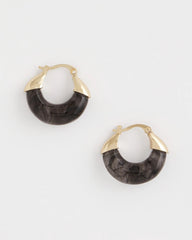 Chico's Jewelry Marble Gold Hoop Earrings