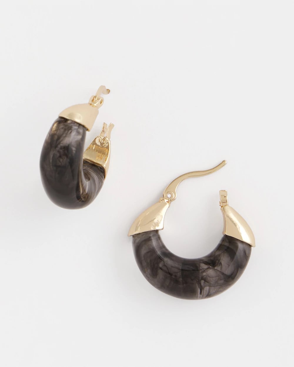 Chico's Jewelry Marble Gold Hoop Earrings