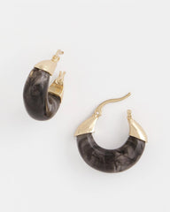 Chico's Jewelry Marble Gold Hoop Earrings