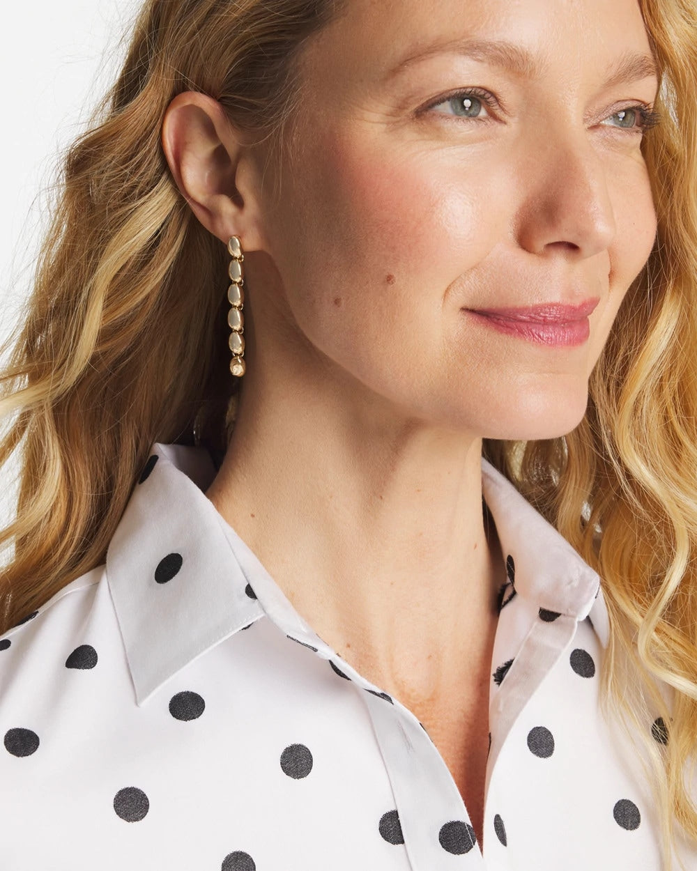 Chico's Jewelry Gold Linear Beaded Earrings