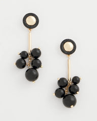 Chico's Jewelry Linear Black Bead Cluster Earrings