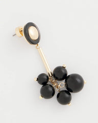 Chico's Jewelry Linear Black Bead Cluster Earrings